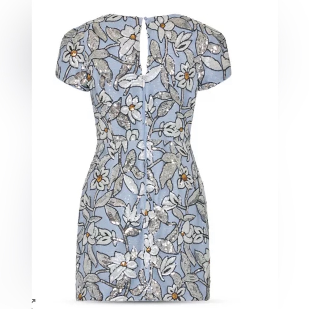 MILLY
Rowen Silver Floral Sequins Dress